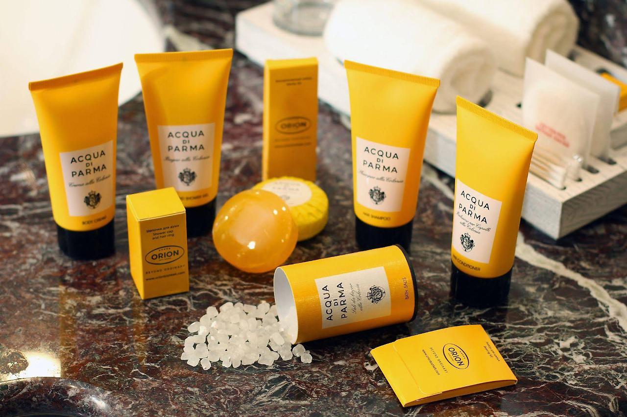 Orion Hotel Bishkek Exterior photo Acqua di Parma products